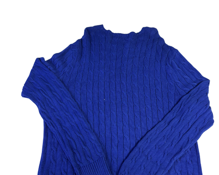 Polo Ralph Lauren Blue Cable-Knit Crewneck Sweater