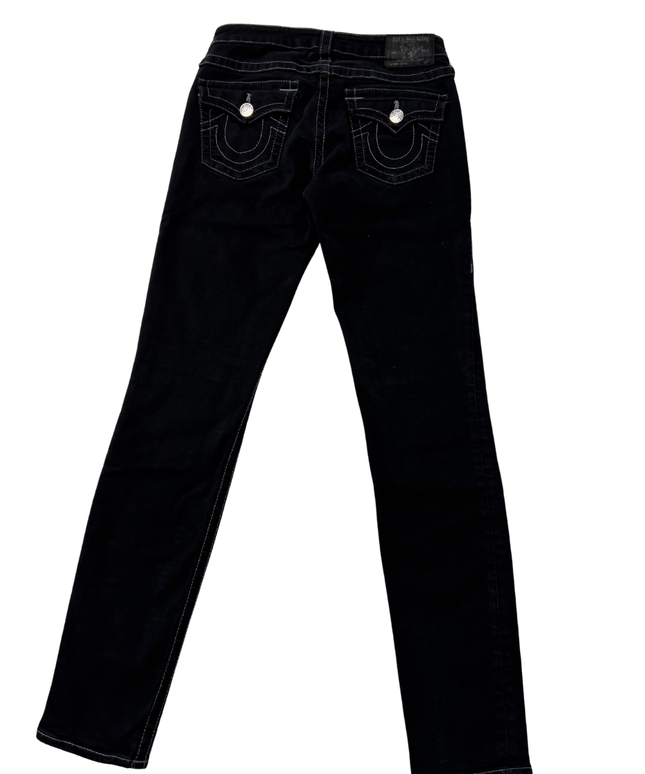True Religion Black Slim Fit Contrast Stitch Jeans