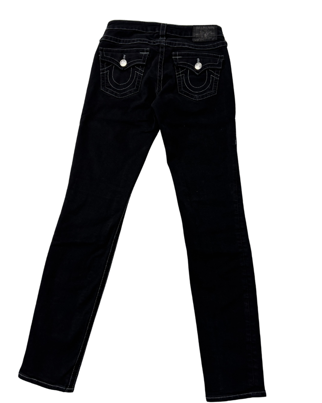 True Religion Black Slim Fit Contrast Stitch Jeans
