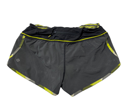 Lululemon Grey Performance Athletic Shorts with Lime Accents
