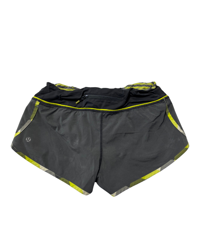 Lululemon Grey Performance Athletic Shorts with Lime Accents
