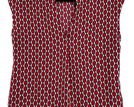 Calliope Red/Black/White Pattern Geometric Sleeveless Blouse