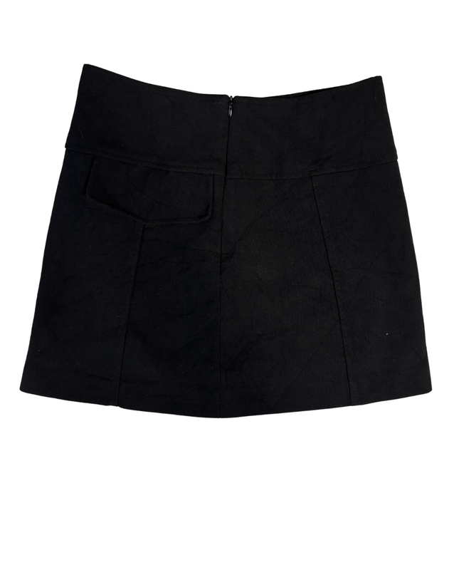 Zara Black Mini Skirt with Flap Pocket Detail