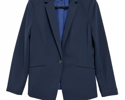H&M Navy Blue Tailored Single-Button Blazer