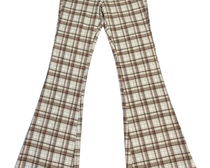 Hollister Brown Plaid Ultra High-Rise Flare Pants