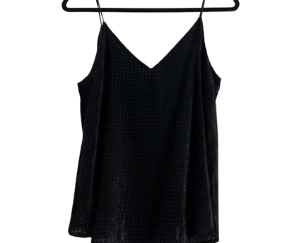 MNG Black Shimmer Textured Cami Top