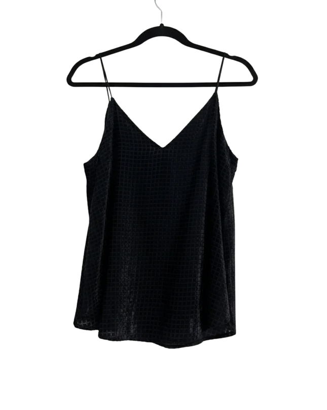 MNG Black Shimmer Textured Cami Top