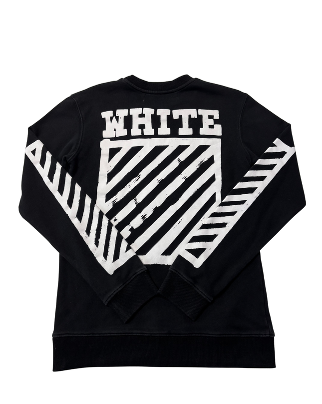 Off-White by Virgil Abloh Main Label Black Diagonal Stripe Sweatshirt