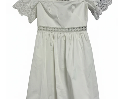Ted Baker White Loulah Lace Trim Cotton Dress