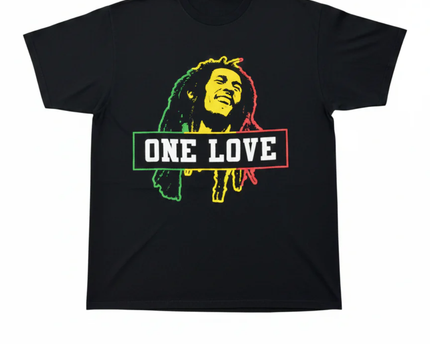 Zion Rootswear Black Bob Marley One Love Graphic Tee