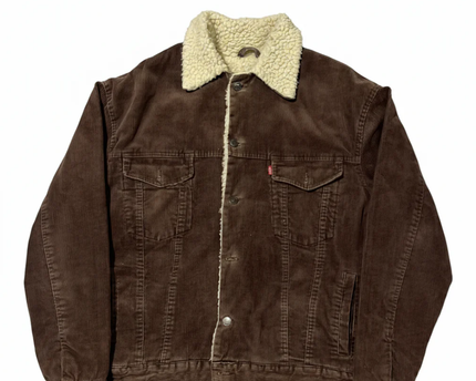 Levi's Brown Sherpa Lined Corduroy Trucker Jacket