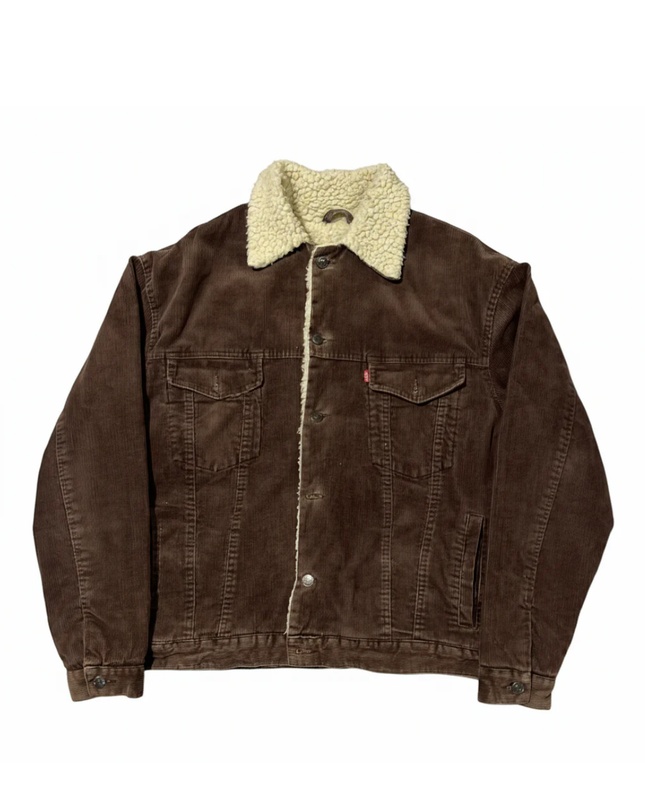 Levi's Brown Sherpa Lined Corduroy Trucker Jacket
