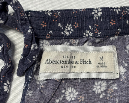Abercrombie & Fitch Navy Blue Floral Spaghetti Strap Romper