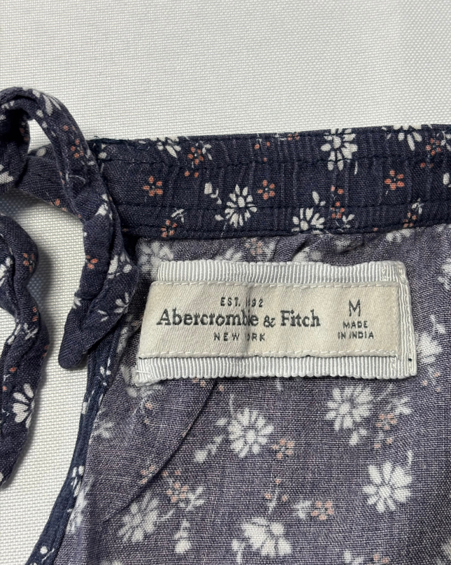 Abercrombie & Fitch Navy Blue Floral Spaghetti Strap Romper
