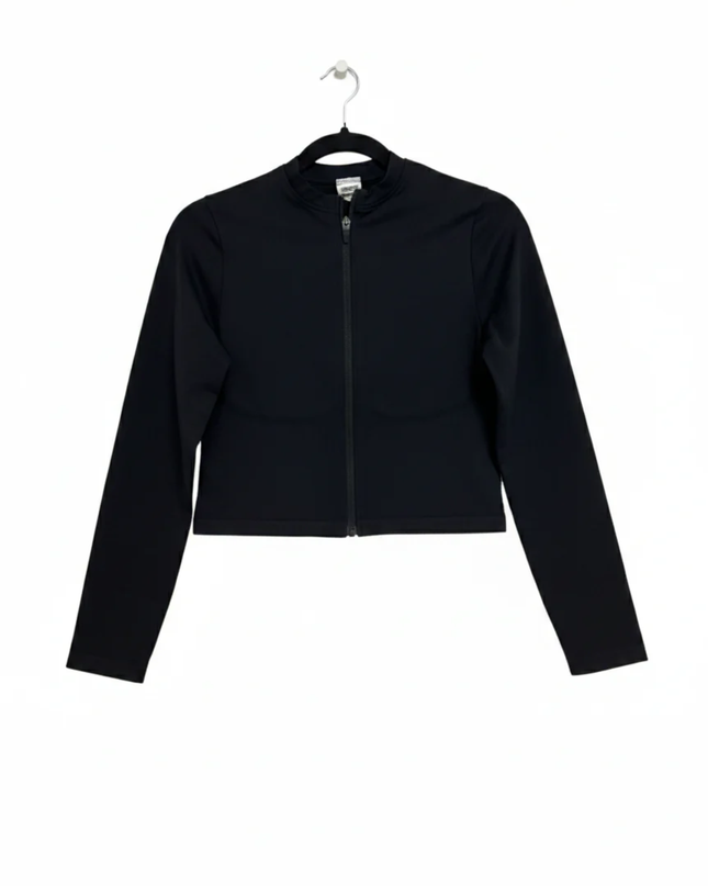 Gymshark Black Zip-Up Cropped Sports Jacket
