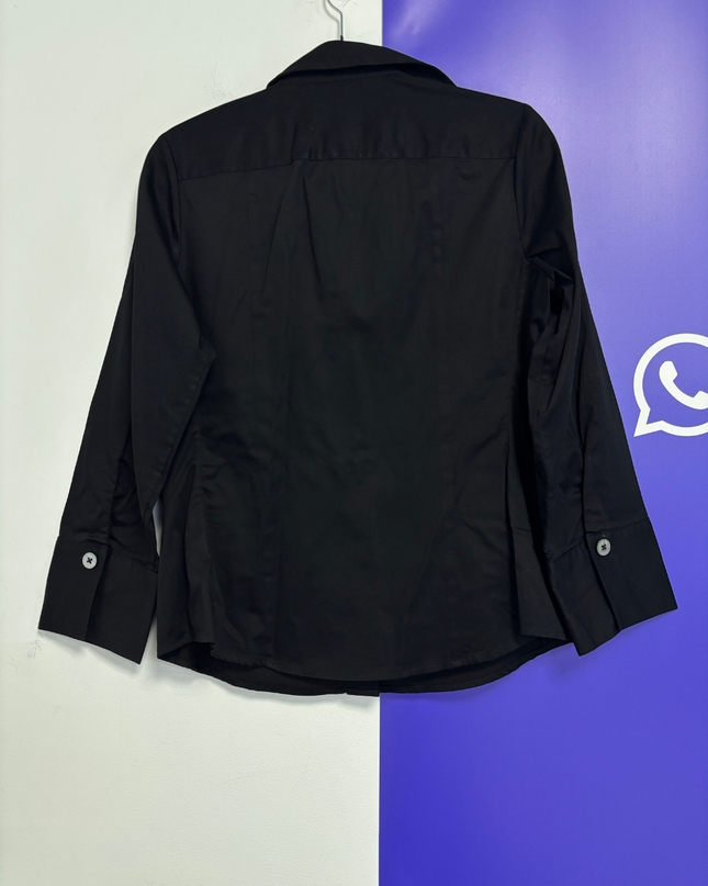 Banana Republic Black Stretch Button-Down Long Sleeve Shirt