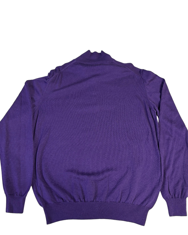 Lacoste Purple Quarter-Button Knit Sweater