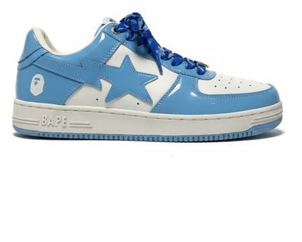 BAPE Blue Patent Leather Bape Sta Low-Top Sneakers