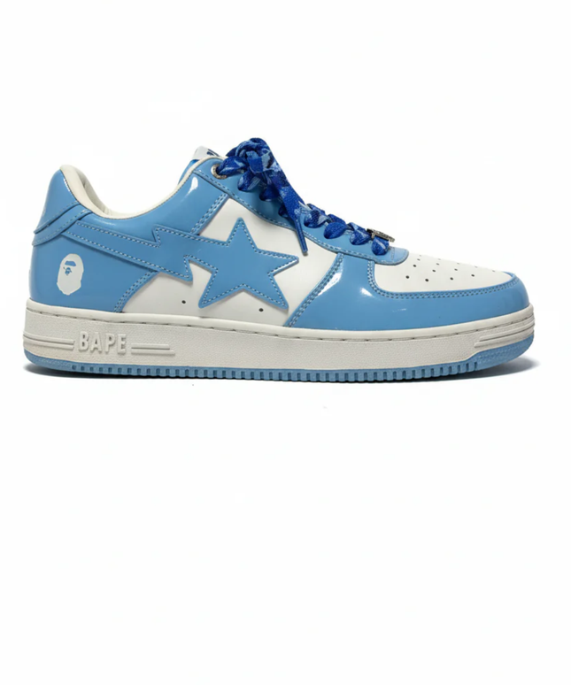 BAPE Blue Patent Leather Bape Sta Low-Top Sneakers