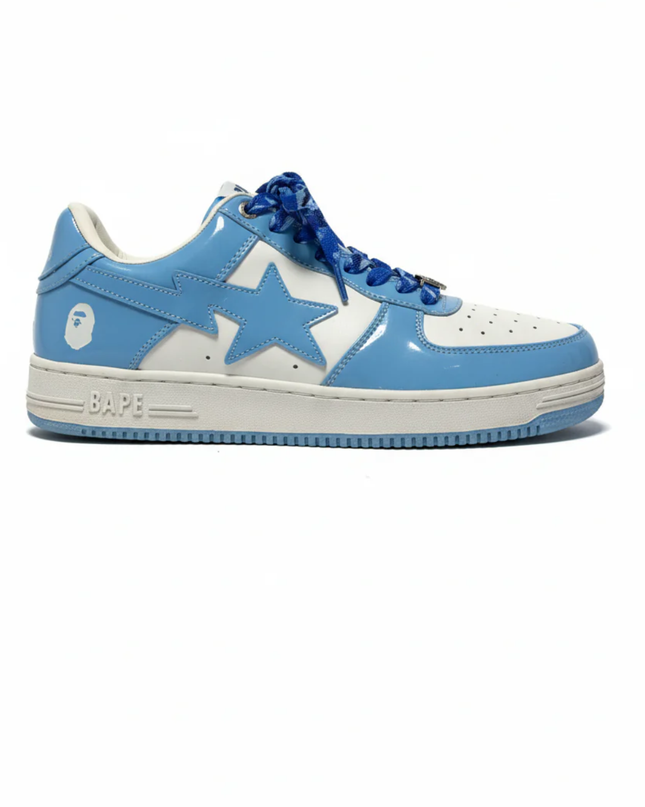 BAPE Blue Patent Leather Bape Sta Low-Top Sneakers