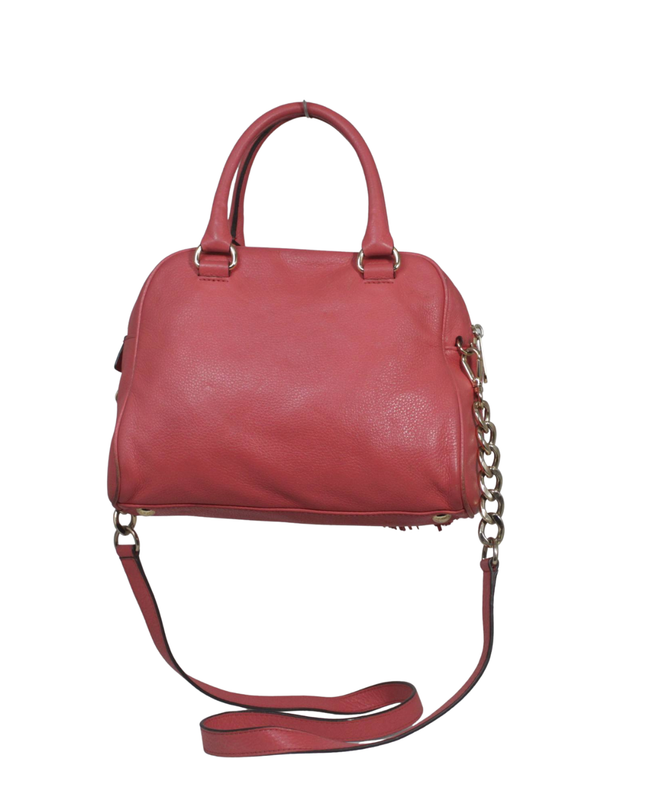 Michael Kors Pink Pebbled Leather Tassel Satchel Bag