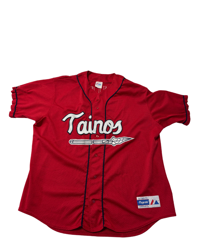 Majestic Red Tainos Graphic Mesh Baseball Jersey