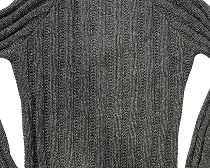 Lacoste Dark Gray Shimmer Ribbed V-Neck Sweater