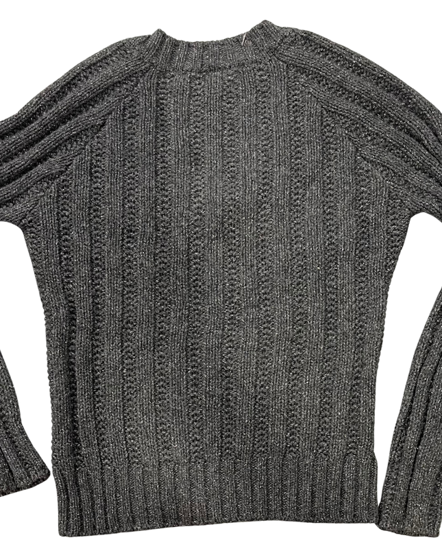 Lacoste Dark Gray Shimmer Ribbed V-Neck Sweater