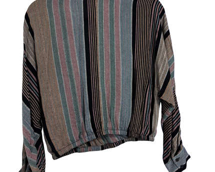 American Eagle Multi-color Striped Wrap Front Blouse