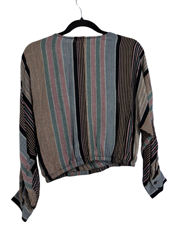 American Eagle Multi-color Striped Wrap Front Blouse