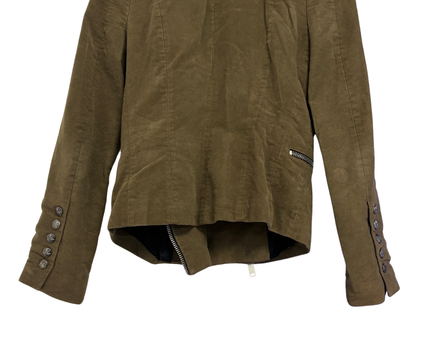 Zara Woman Brown Asymmetric Moto Jacket