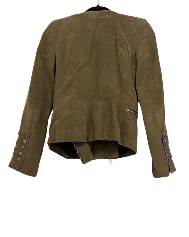 Zara Woman Brown Asymmetric Moto Jacket