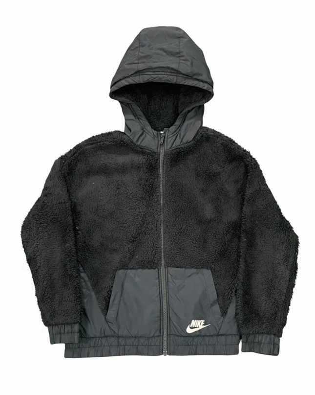 Nike Black Sherpa Fleece Hooded Full-Zip Jacket