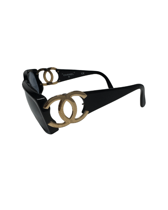 Chanel Black CC Logo Square Sunglasses