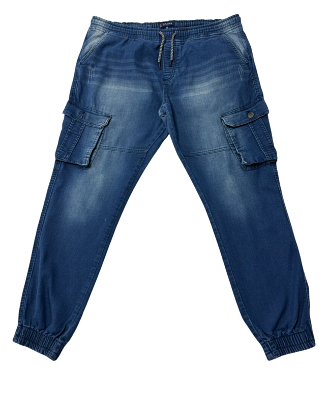Falcon Denim Blue Cargo Jogger Jeans