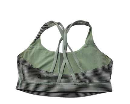 Lululemon Green/Black Striped Sports Bra