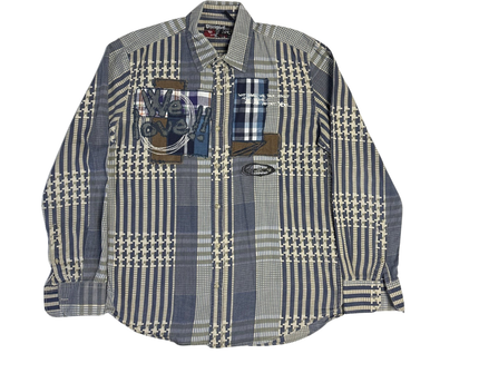Desigual Navy Patchwork Long Sleeve Shirt