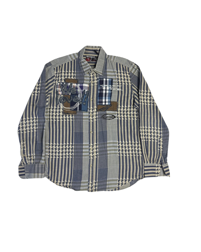 Desigual Navy Patchwork Long Sleeve Shirt