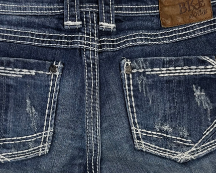 BKE Sabrina Blue Distressed Denim Shorts