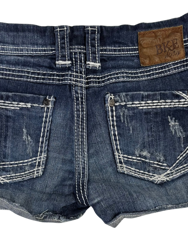 BKE Sabrina Blue Distressed Denim Shorts