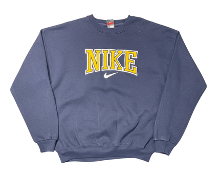 Vintage Nike Navy Embroidered Block Letter Sweatshirt