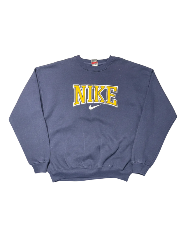 Vintage Nike Navy Embroidered Block Letter Sweatshirt
