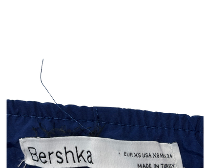 Bershka Blue Wide-Leg Sporty Track Pants