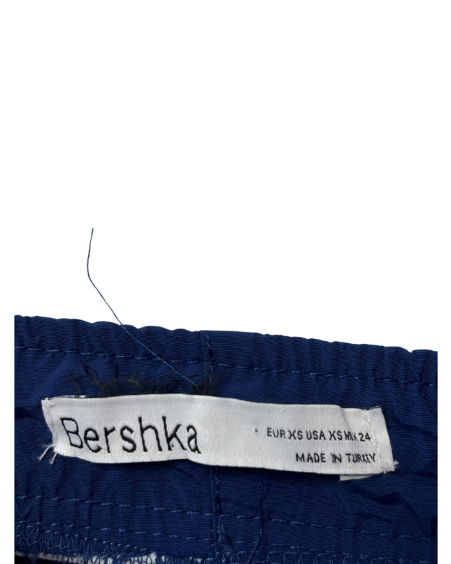 Bershka Blue Wide-Leg Sporty Track Pants