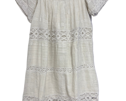 American Eagle Off-white Boho Lace Smocked Dress