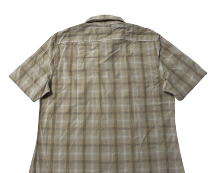 Calvin Klein Beige Plaid Short Sleeve Men's Shirt