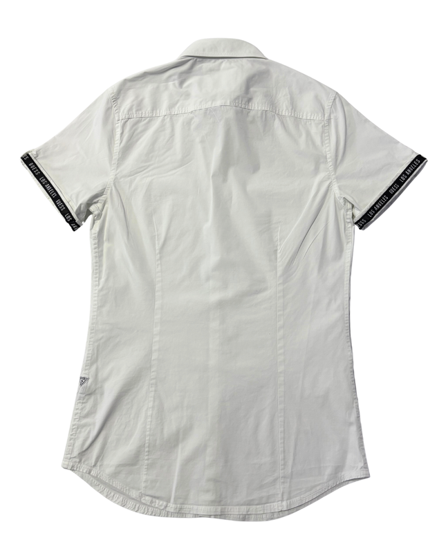 Guess White Super Slim Fit Short Sleeve Logo Shirt