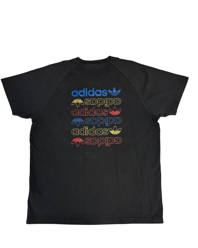 Adidas Black Triple Trefoil Logo Raglan T-Shirt