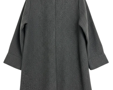 Grey Minimalist Oversized Mid-Length Coat