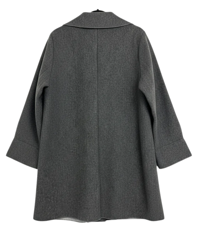Grey Minimalist Oversized Mid-Length Coat